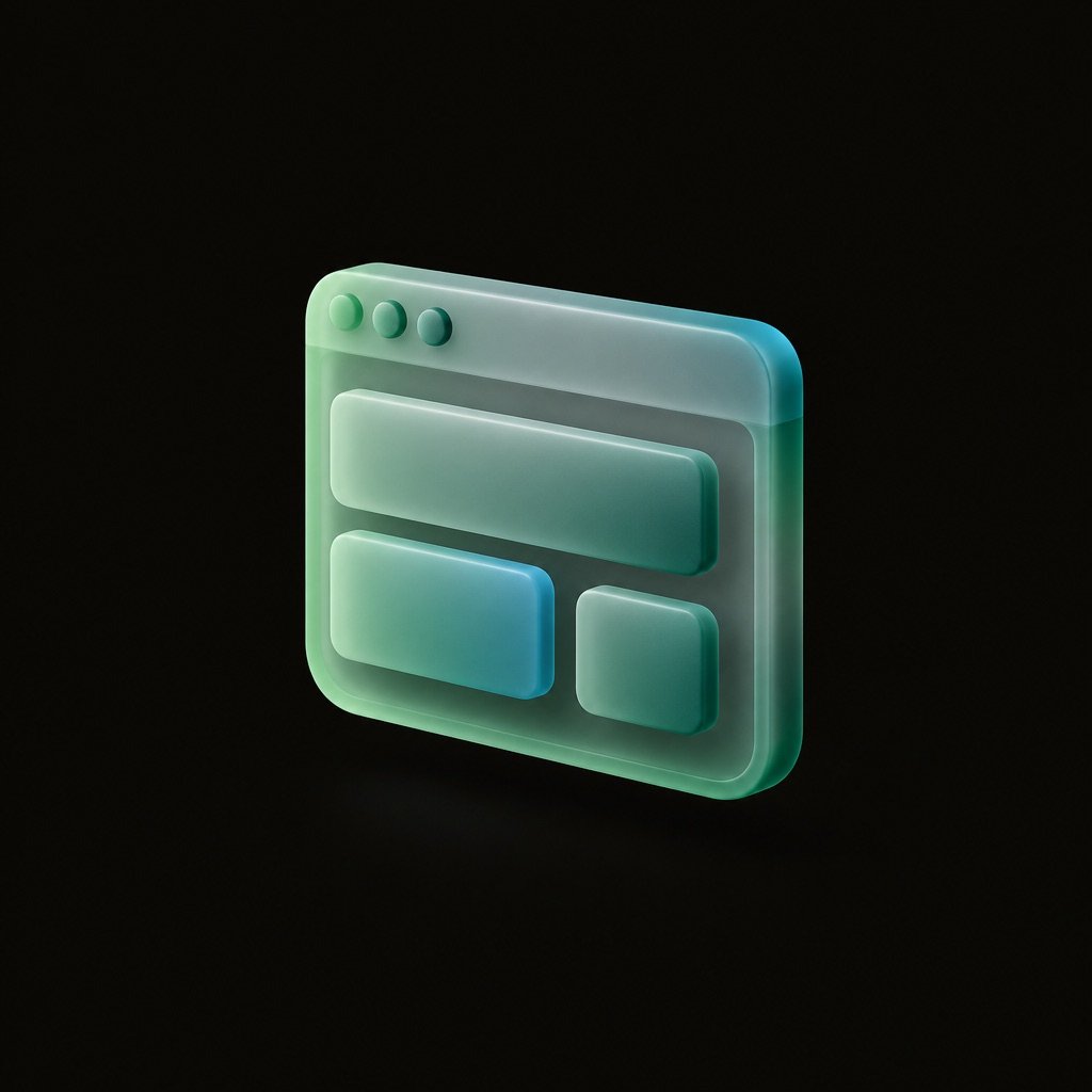 Ícono 3D paginas web (fondo oscuro)