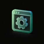 Ícono 3D admin web (fondo oscuro)