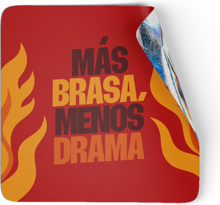 Sticker USHNA Más brasa, menos drama