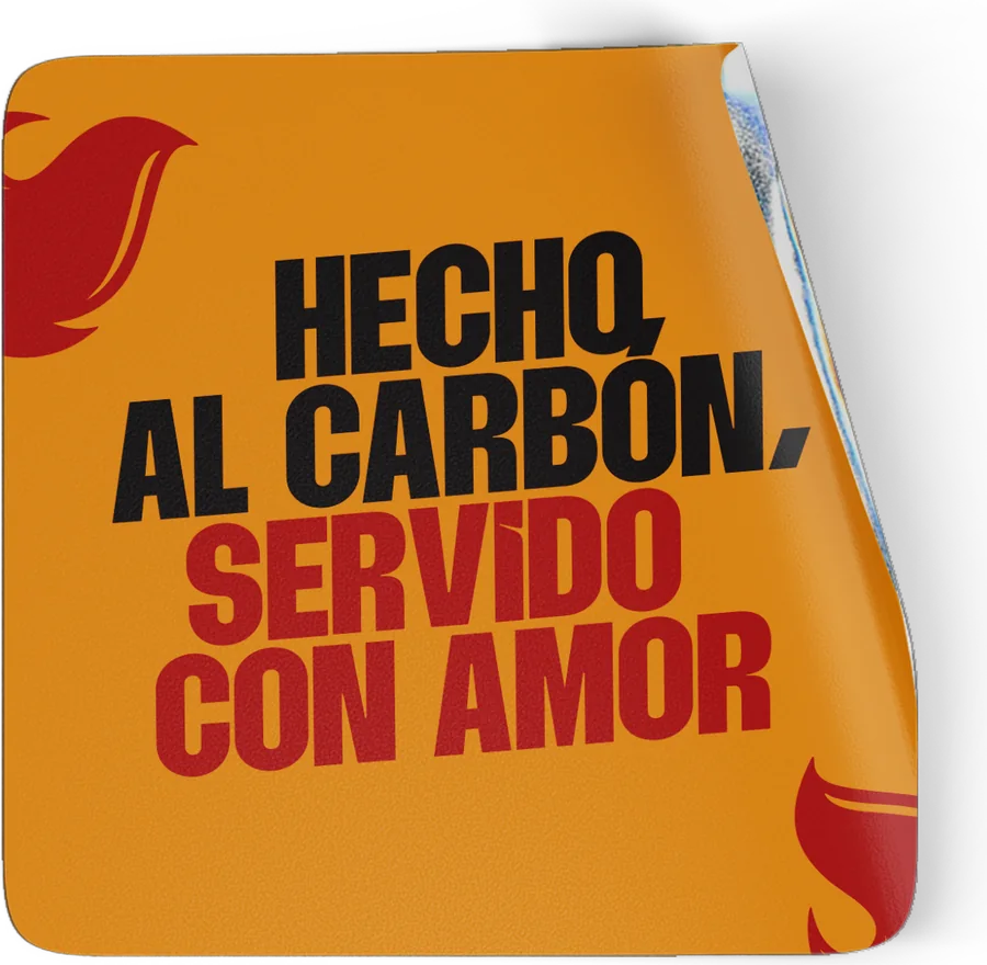 Sticker USHNA Hecho al carbón, servido con amor